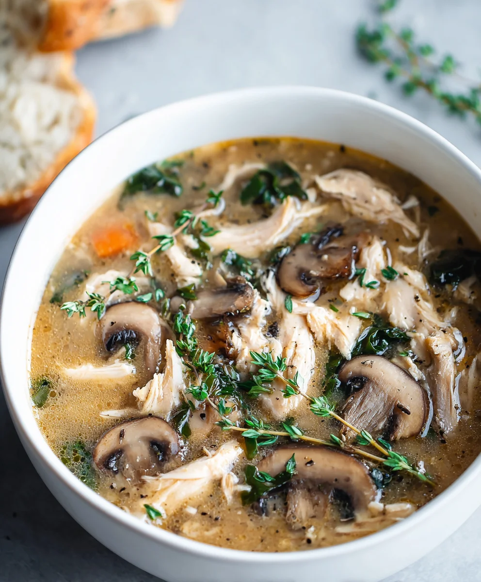 Rotisserie Chicken Mushroom Soup- Cozy Comfort Food