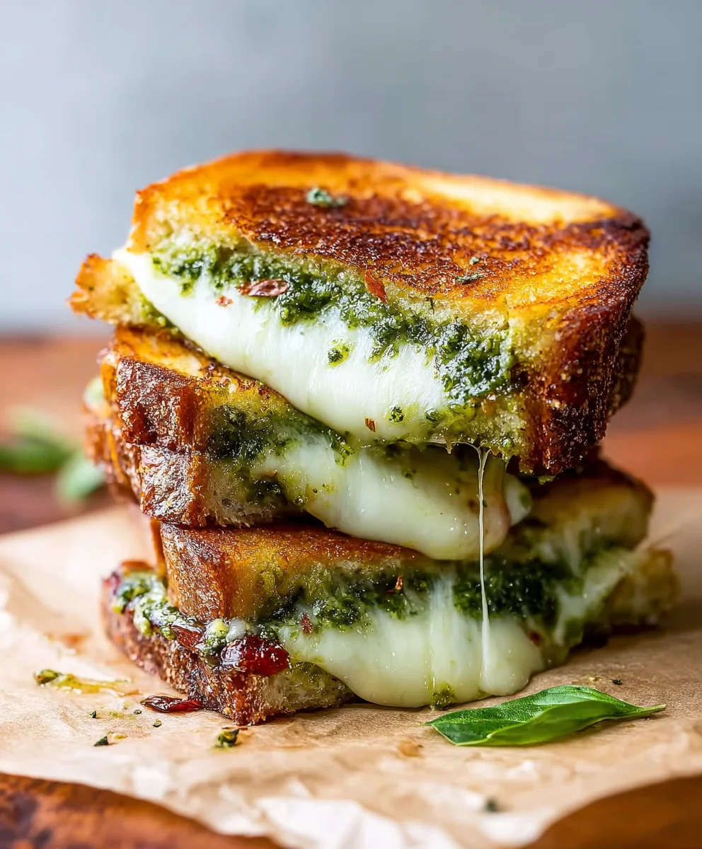 Sourdough Pesto Grilled Cheese - Ultimate Comfort Food