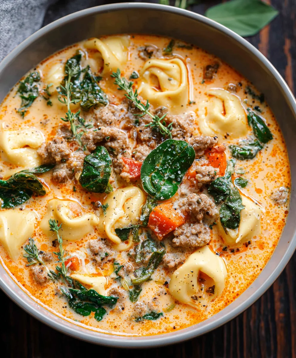 Creamy Beef Tortellini Soup- Easy Comfort Meal