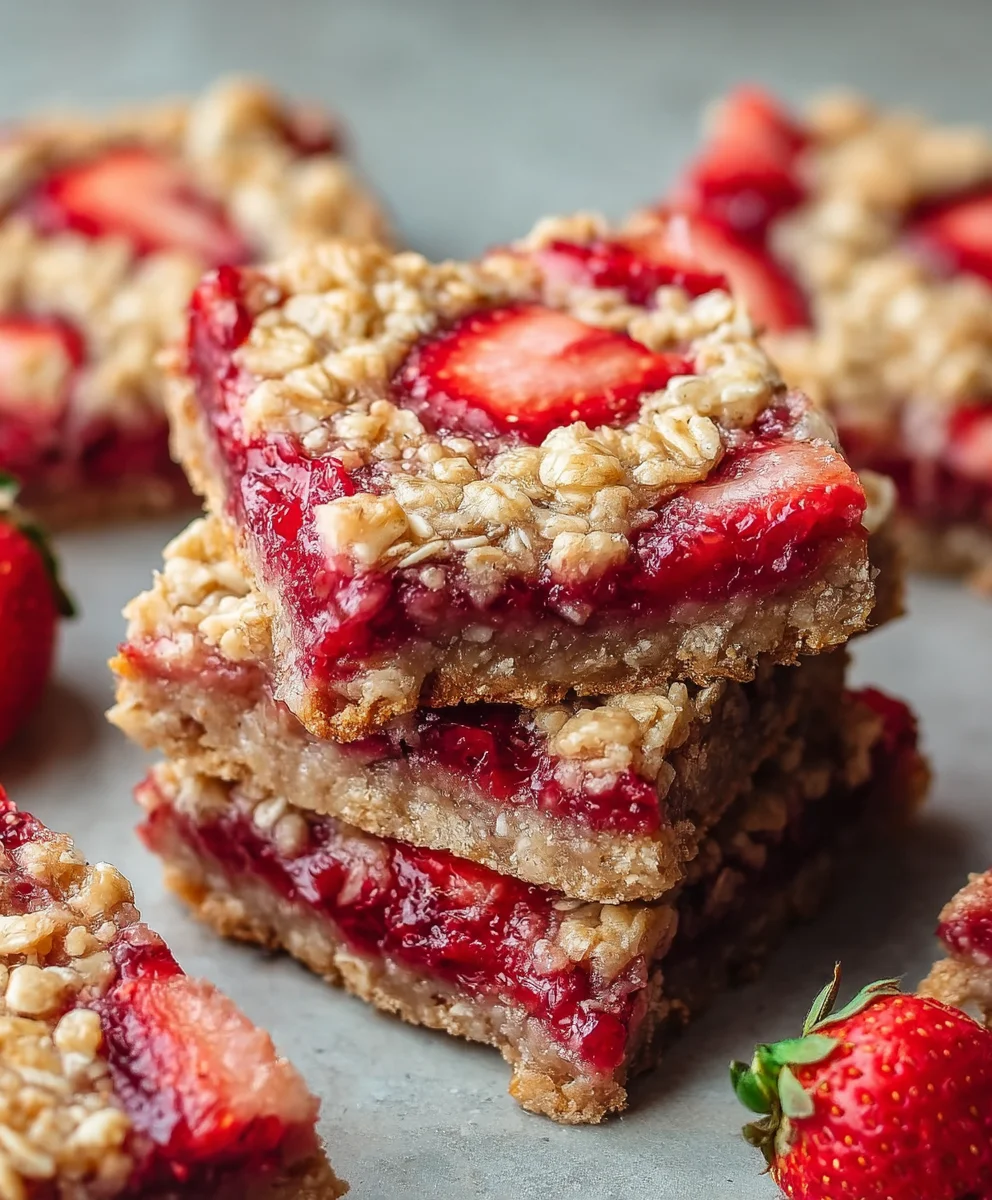 Easy Strawberry Oat Bars - Delicious Breakfast Treat