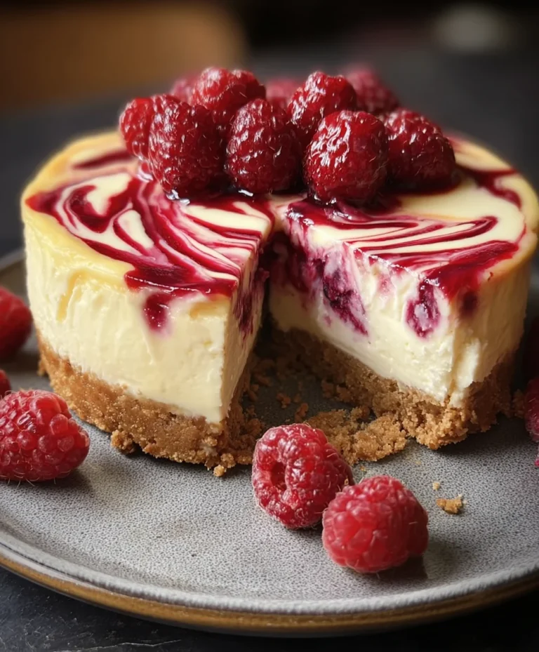 Decadent Raspberry Swirl Cheesecake-Easy Recipe