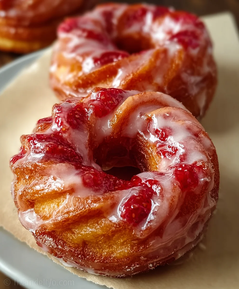 Strawberry Glazed Crullers-Easy Homemade Donut Recipe