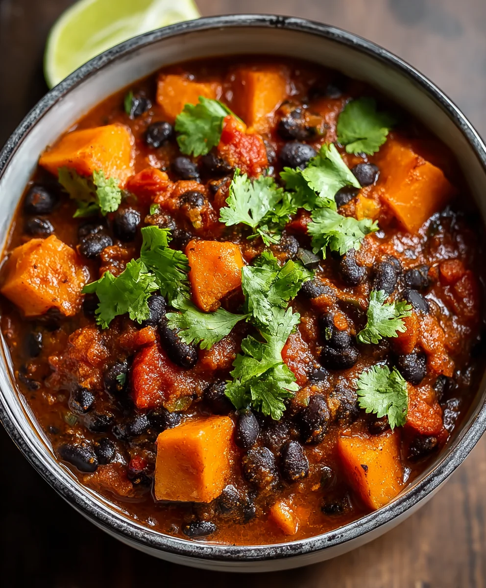 Hearty Sweet Potato Black Bean Chili Recipe