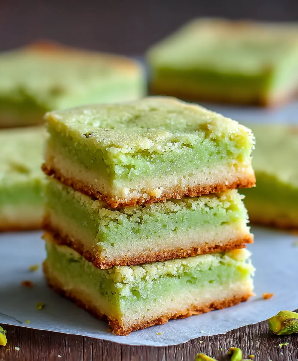Pistachio Pudding Sugar Cookie Bars - Delicious Treat