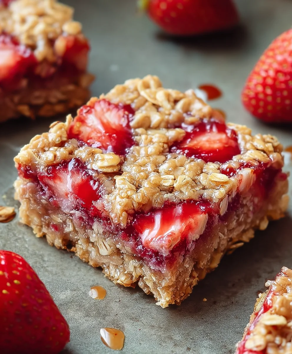 Easy Strawberry Oat Bars - Delicious Breakfast Treat