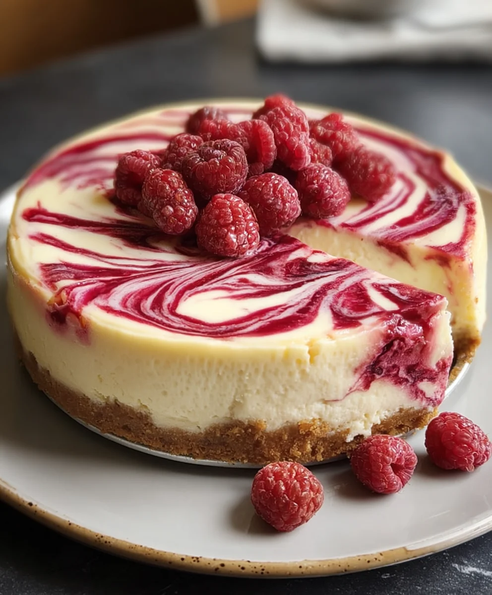 Decadent Raspberry Swirl Cheesecake-Easy Recipe