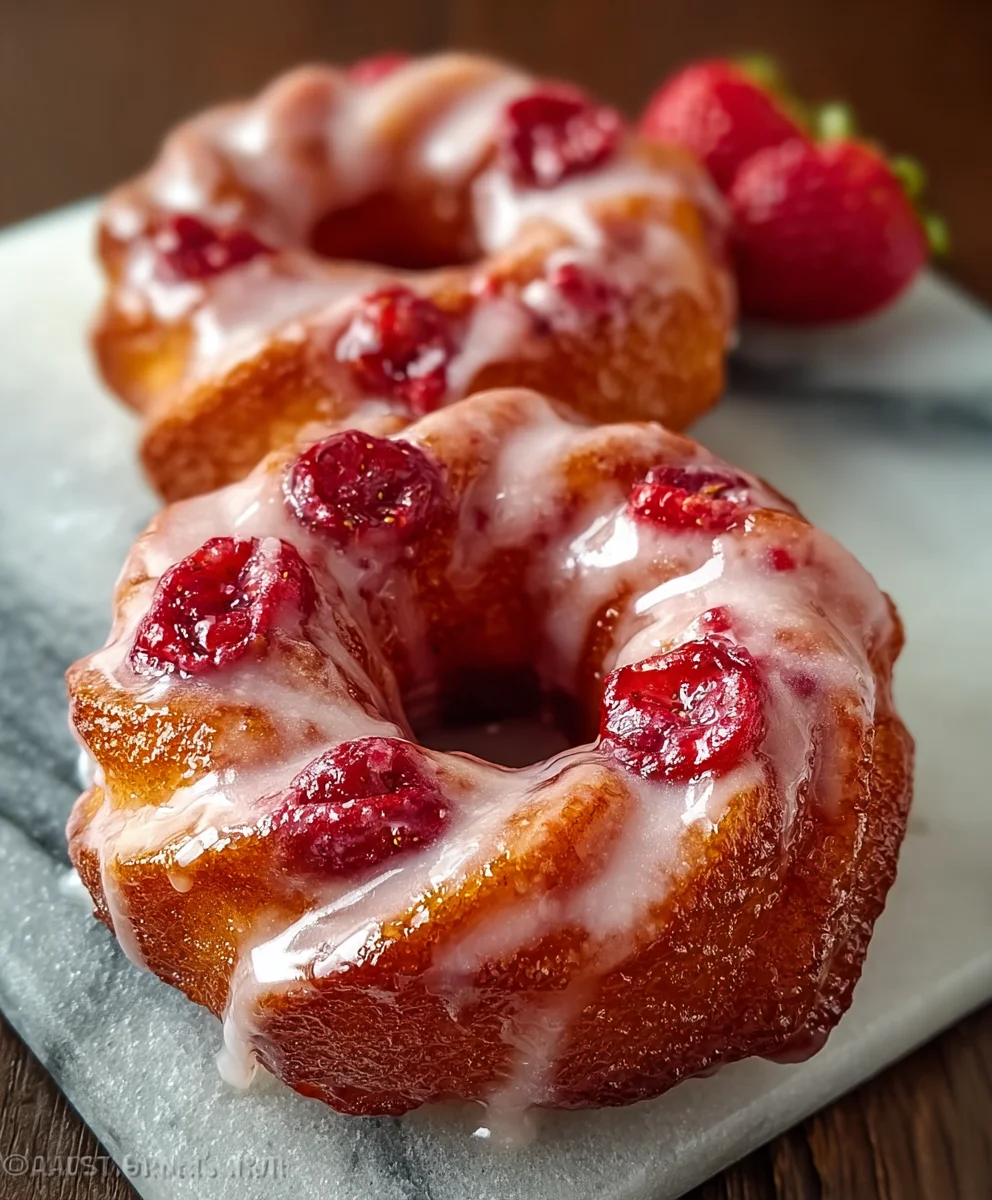 Strawberry Glazed Crullers-Easy Homemade Donut Recipe