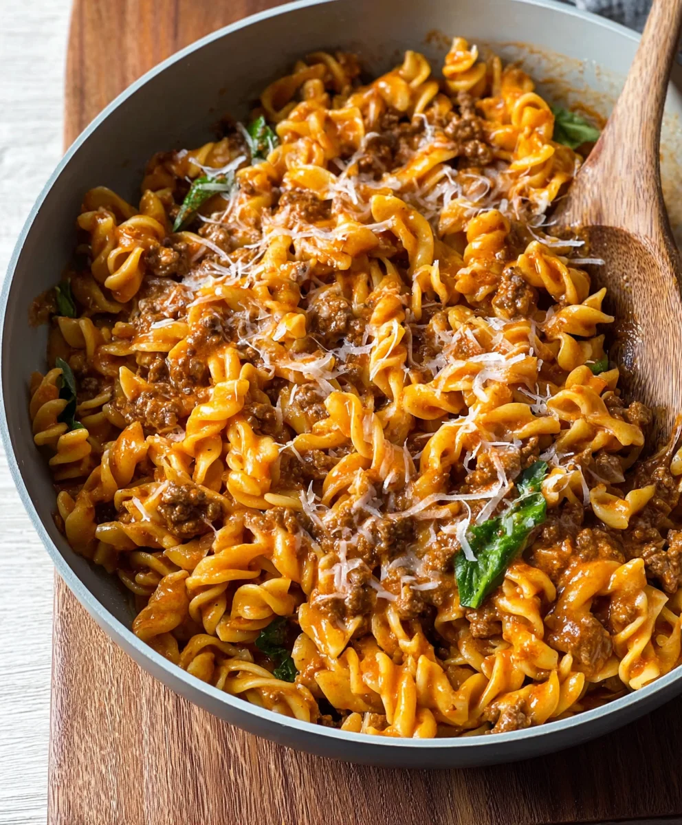 One Pot Creamy Beef Pasta Easy Weeknight Meal