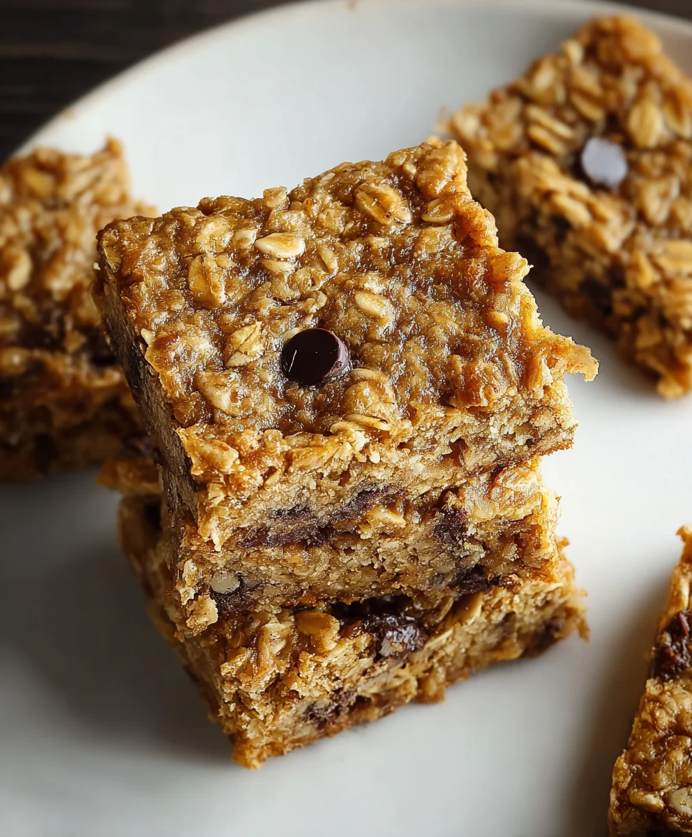 Easy Banana Oat Bars- Quick Healthy Snack
