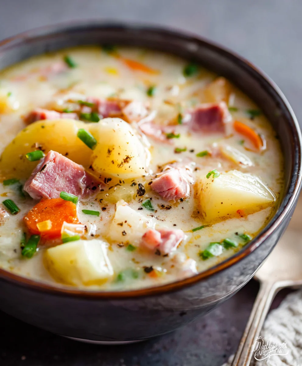 Hearty Beef Beef Ham Potato Soup-Comfort Food Classic