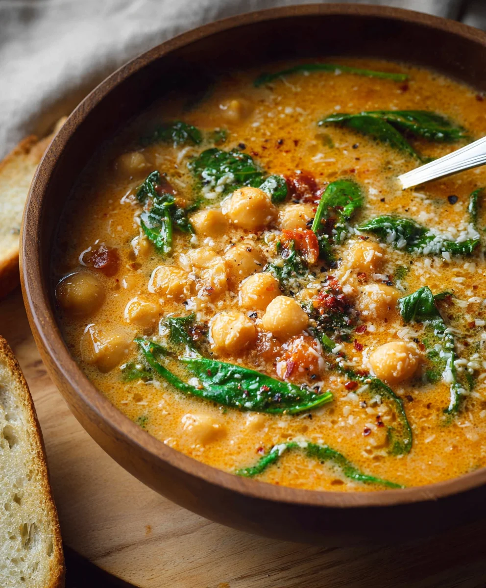 Hearty Tuscan Garbanzo Bean Soup - Simple & Delicious