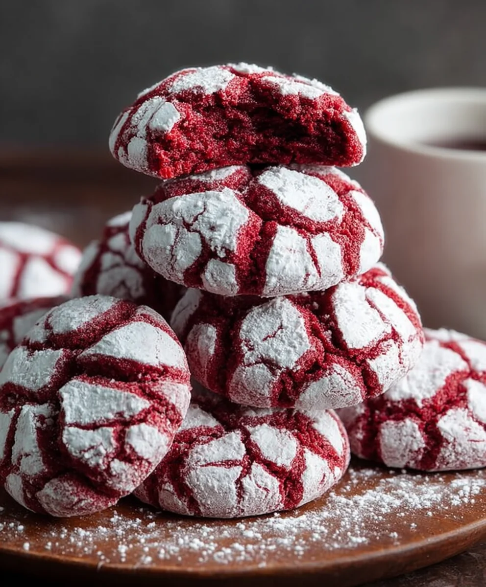 Red Velvet Crinkle Cookies-Easy Holiday Treat