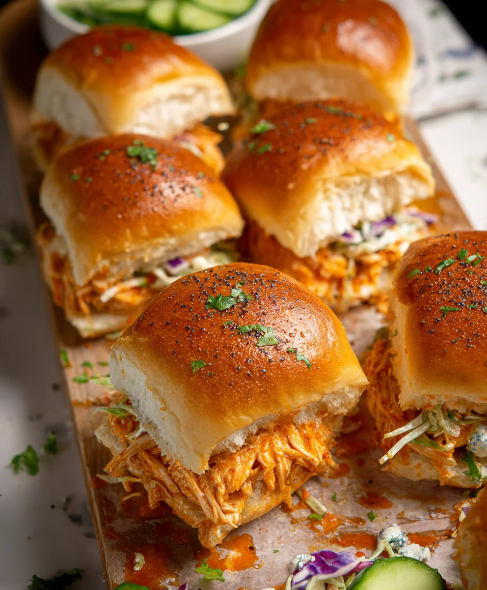 Spicy Buffalo Chicken Sliders - Easy & Delicious