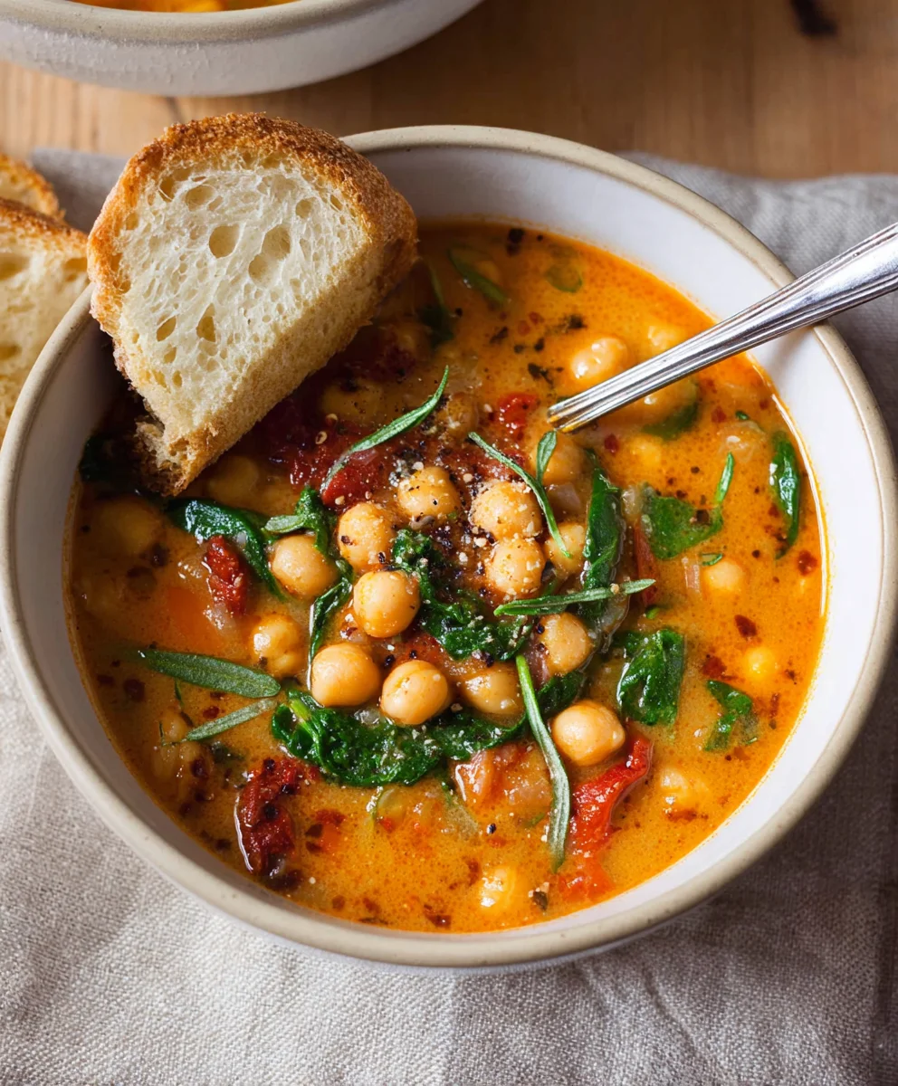 Hearty Tuscan Garbanzo Bean Soup - Simple & Delicious