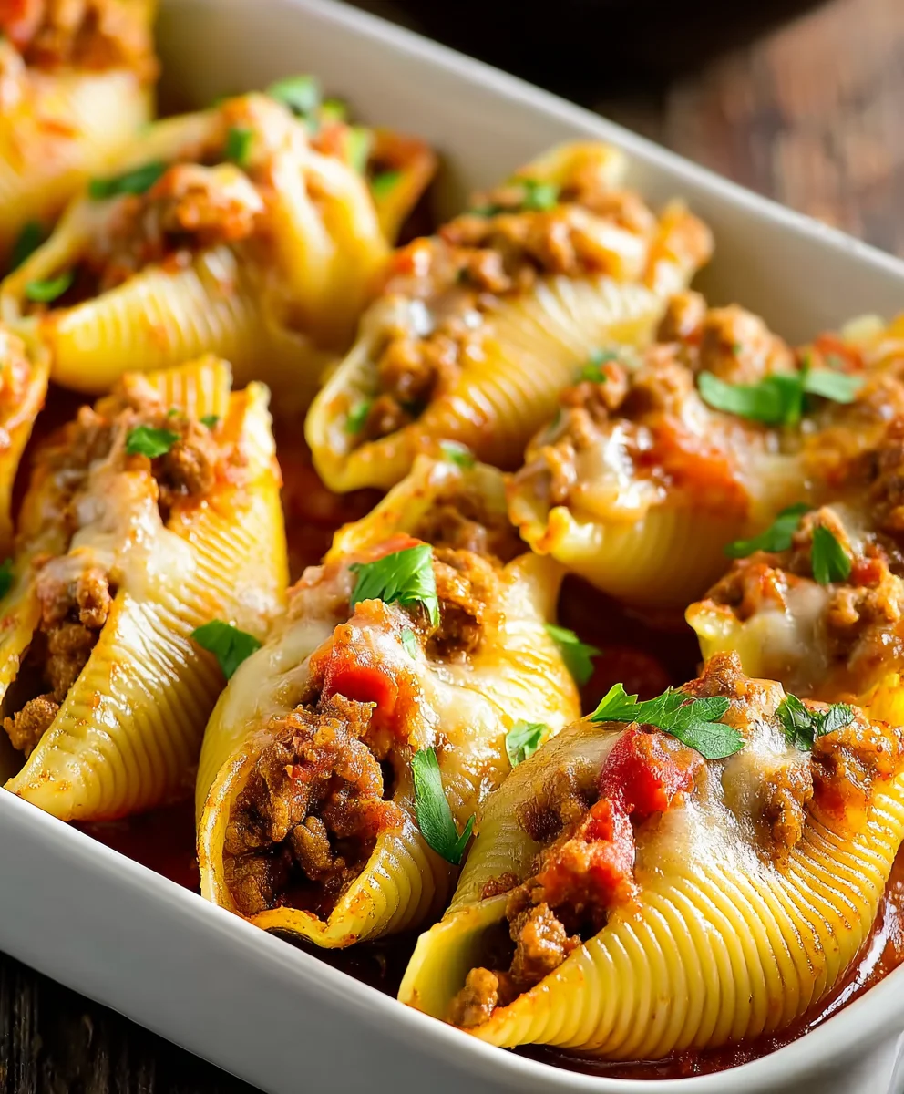 Easy Taco Stuffed Shells - Beef Dinner Recipe