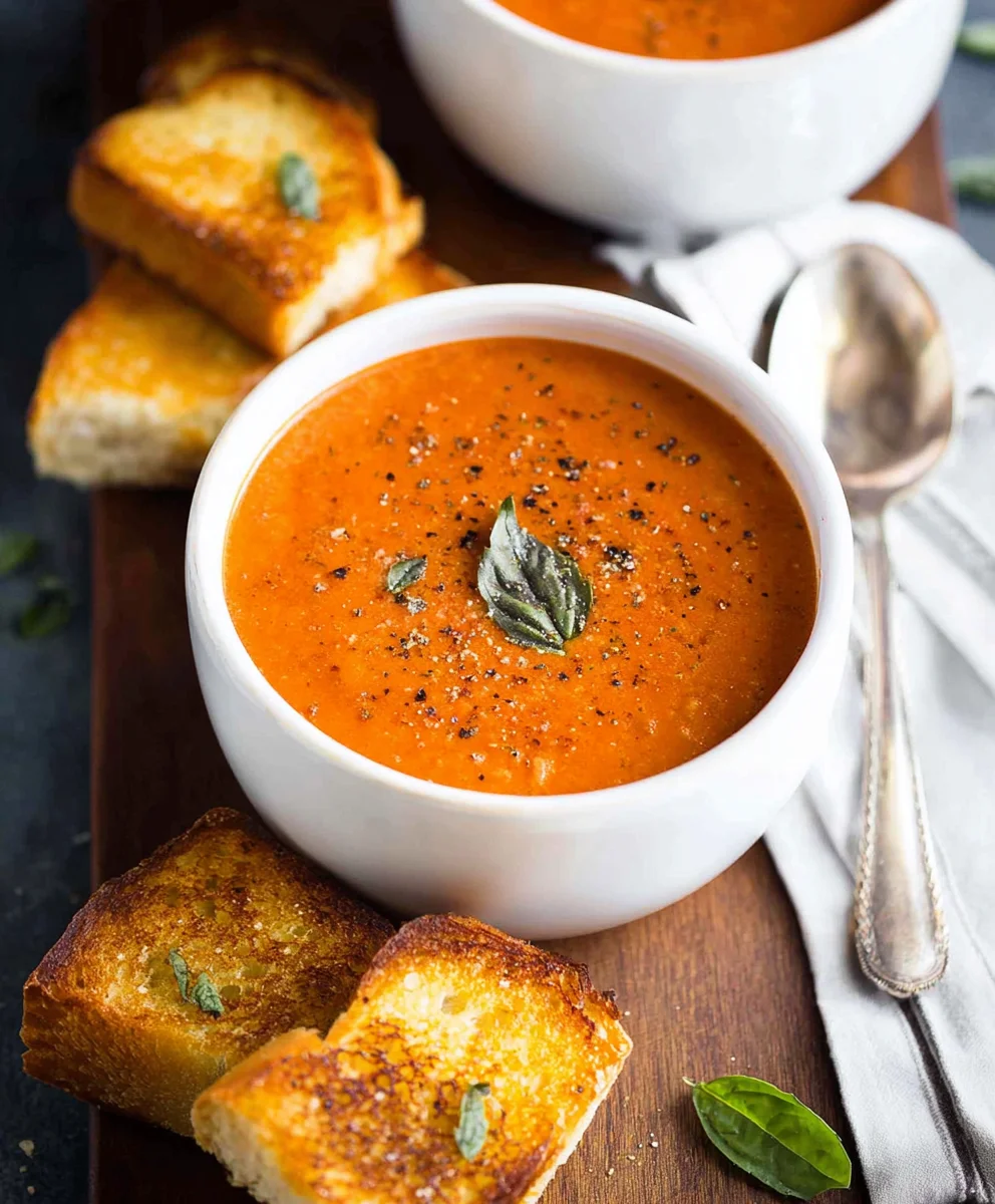 Roasted Tomato Basil Soup - Easy Flavorful Recipe