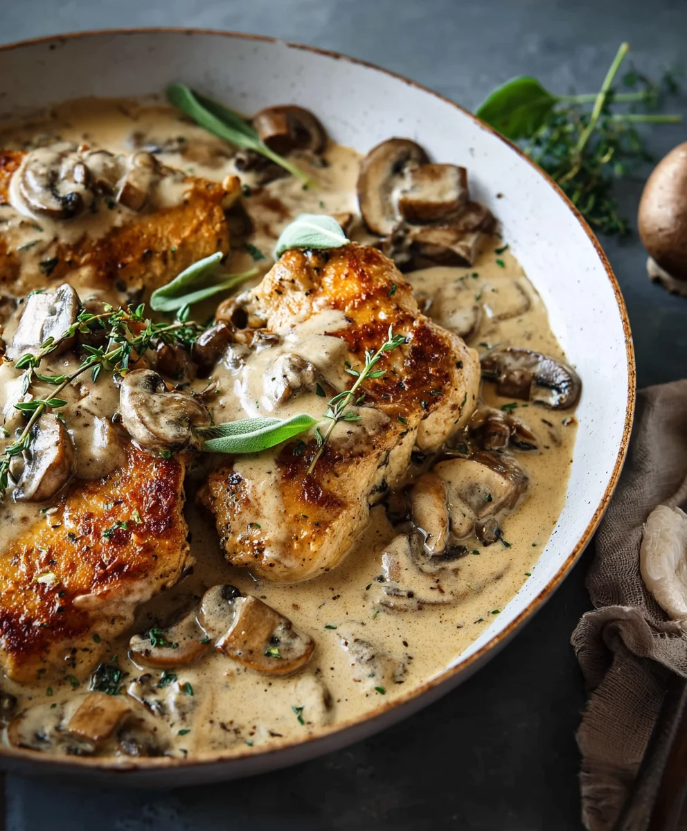 Creamy Mushroom Chicken- Easy & Delicious Dinner