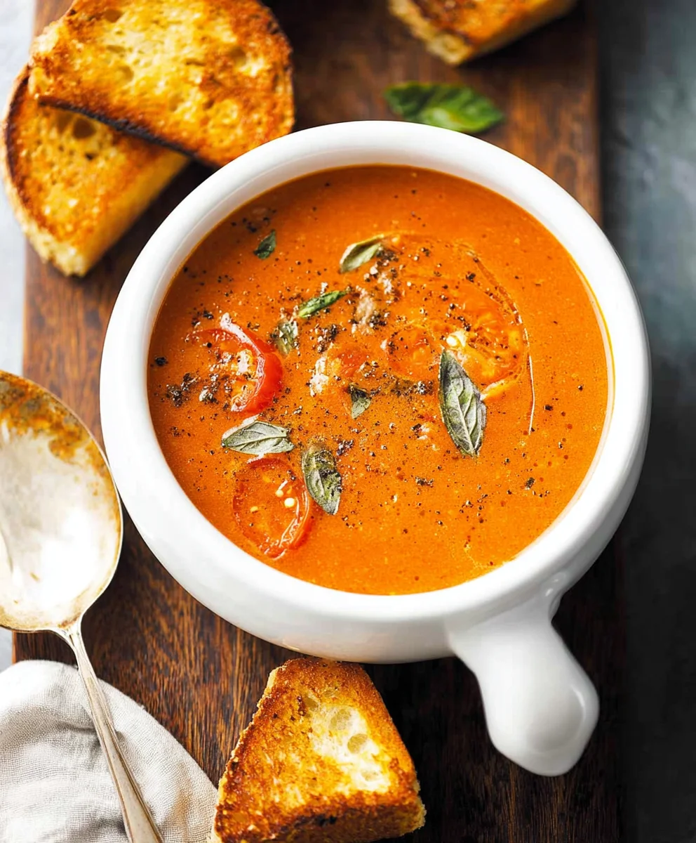 Roasted Tomato Basil Soup - Easy Flavorful Recipe