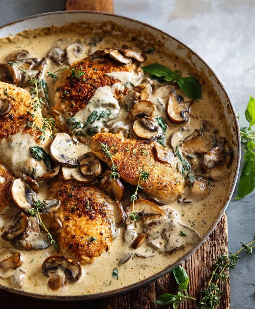 Creamy Mushroom Chicken- Easy & Delicious Dinner