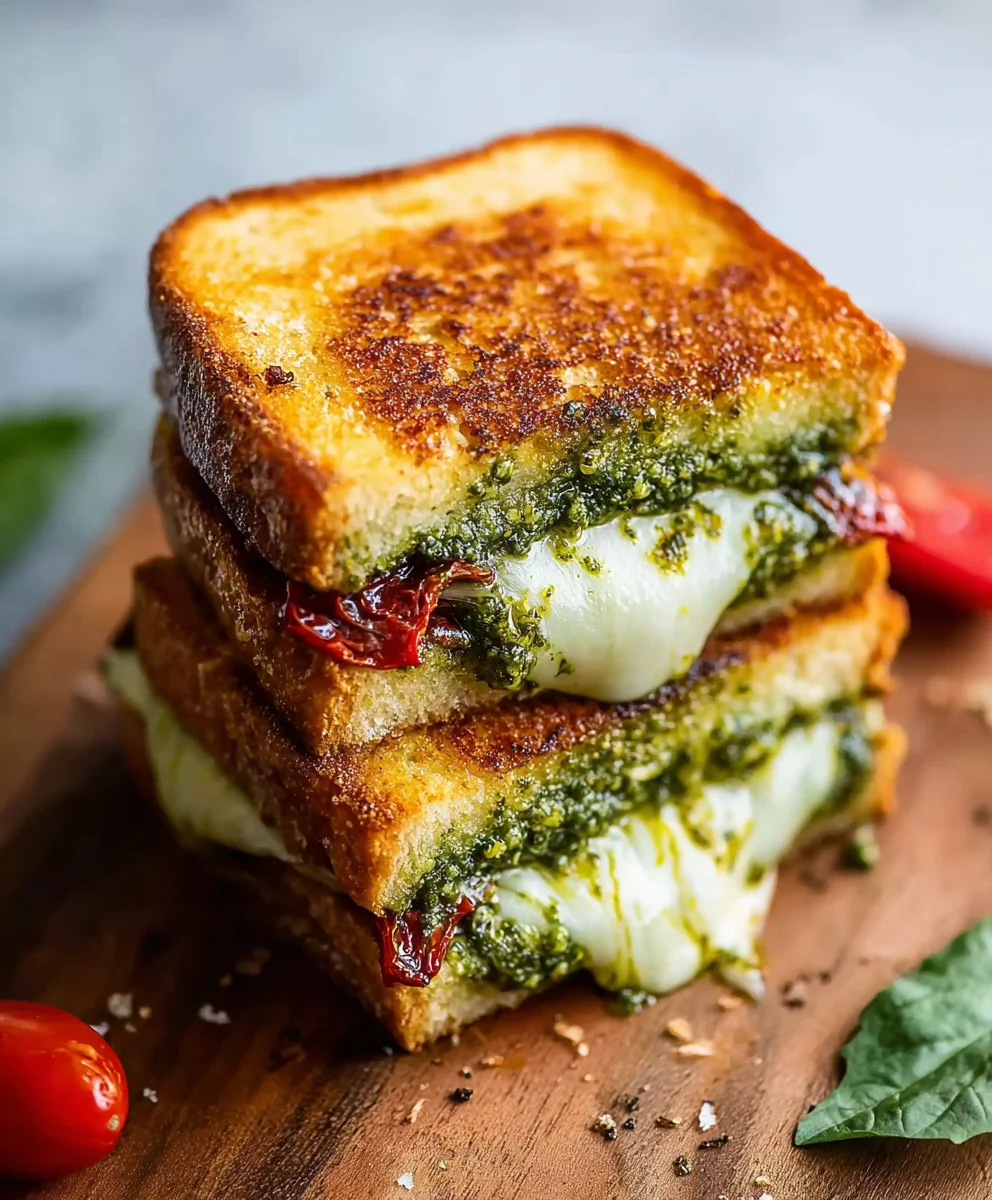 Sourdough Pesto Grilled Cheese - Ultimate Comfort Food