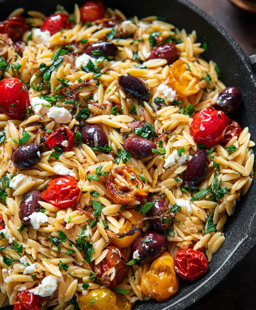 Easy Greek Beef Orzo Pasta-Flavorful One-Pan Meal