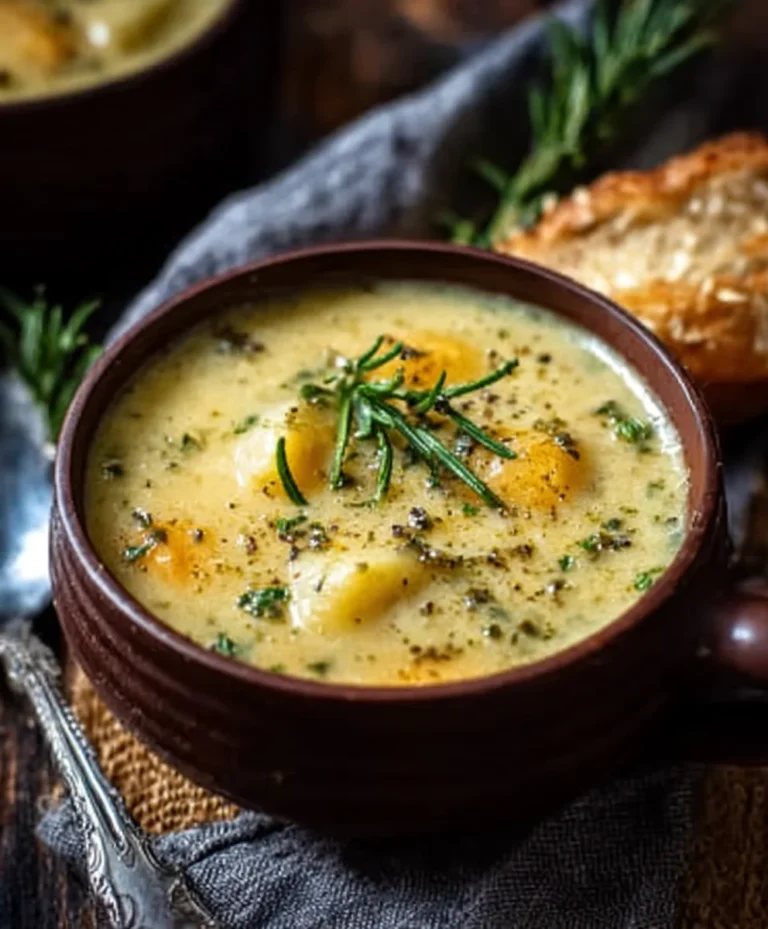 Hearty Cheddar Garlic Herb Potato Soup-Rich Flavor