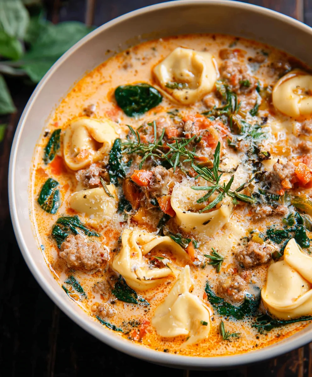 Creamy Beef Tortellini Soup- Easy Comfort Meal