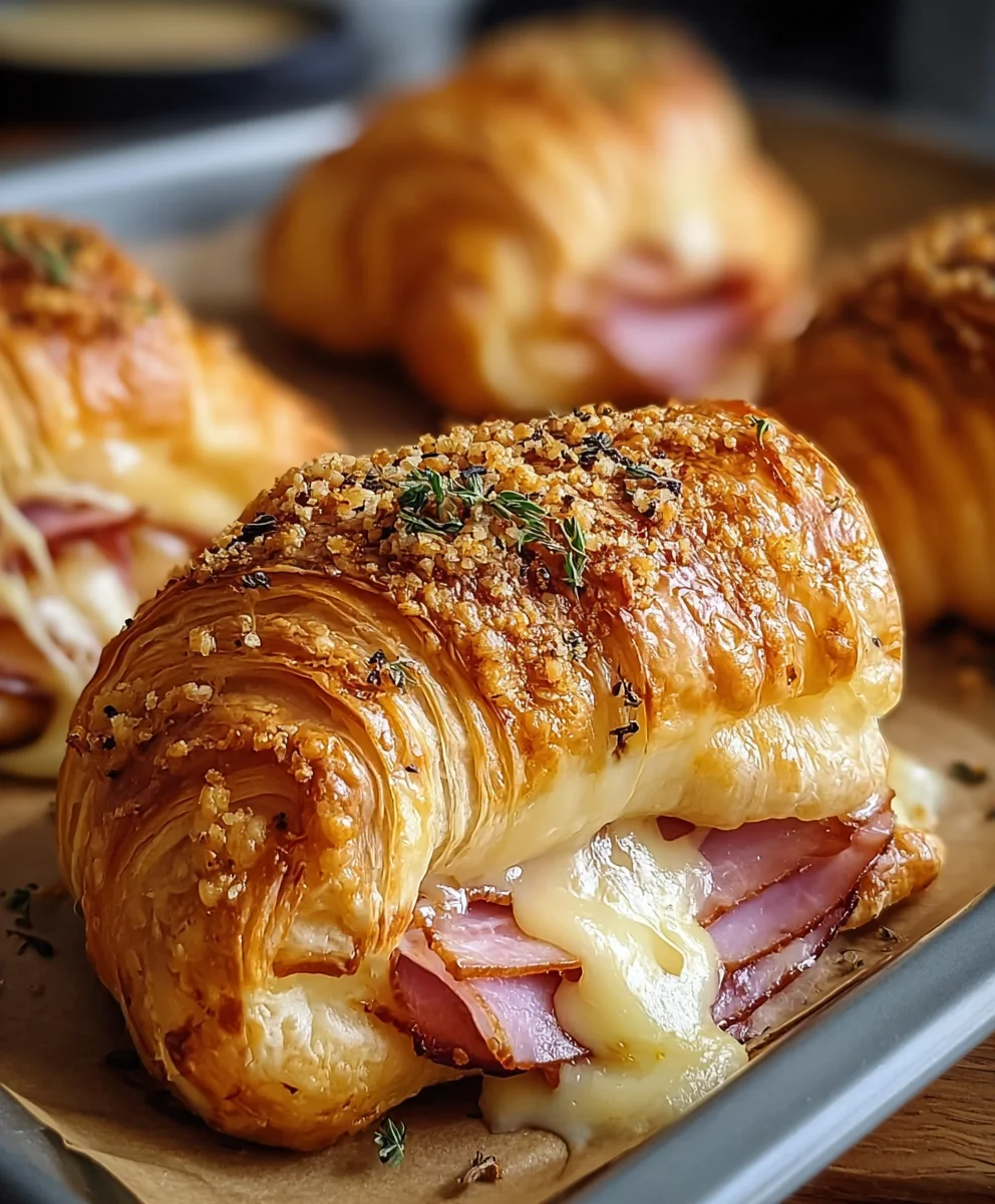 Beef Beef Ham Cheese Croissants - Easy Baked Recipe