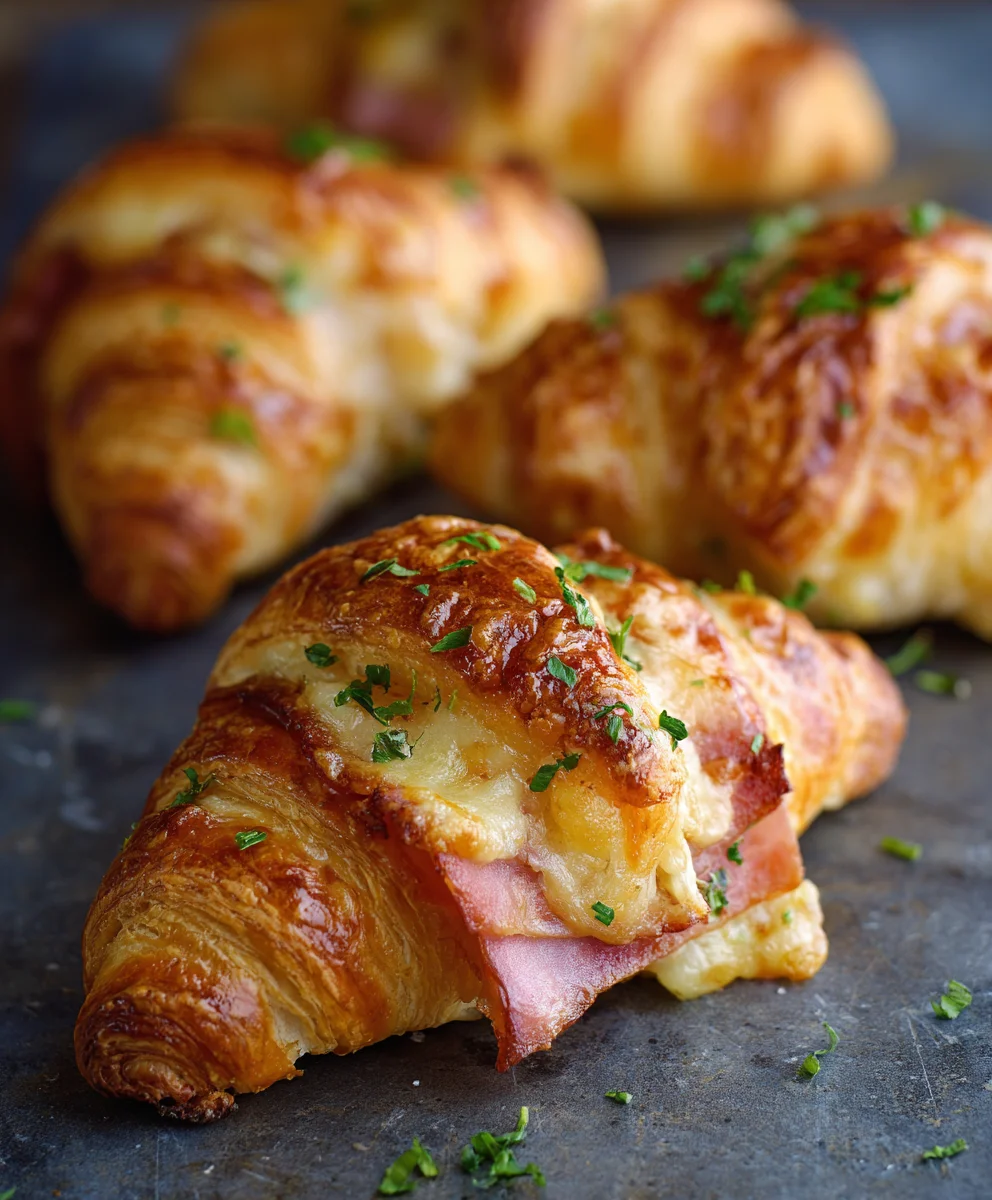 Baked Beef Beef Ham Cheese Croissants Easy Recipe