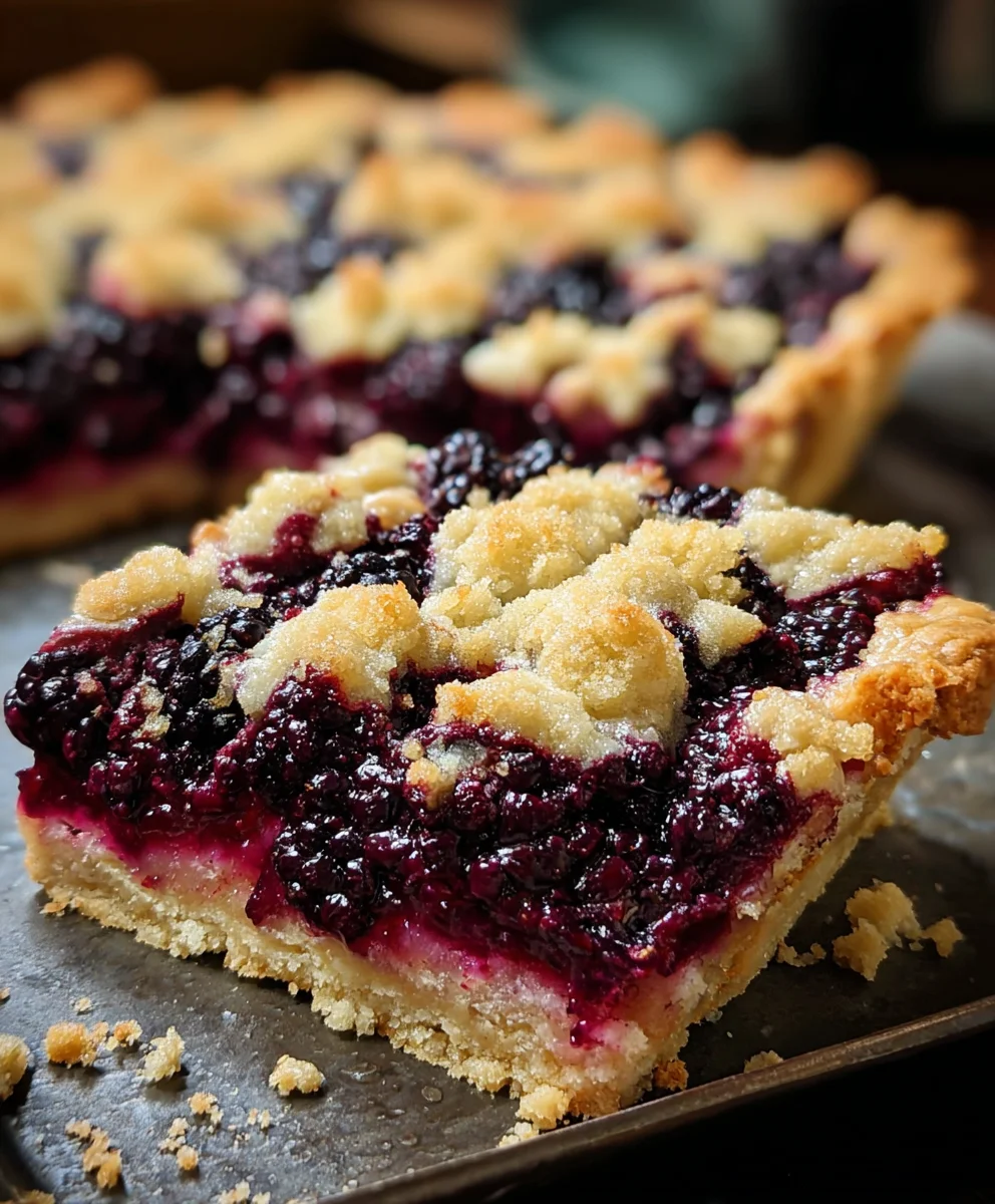 Blackberry Pie Crum extractble Bars-Easy Delicious Recipe