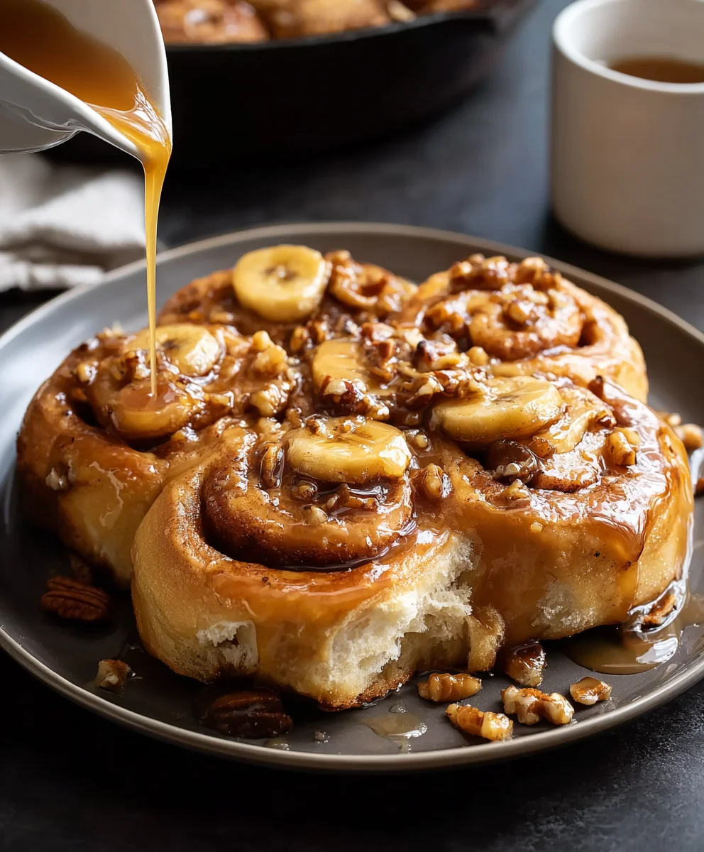 Bananas Foster Cinnamon Rolls - Decadent Dessert Bliss