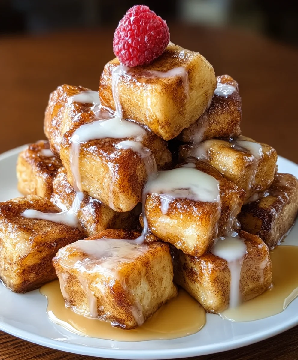 Cinnamon Roll French Toast Bites-Sweet Breakfast Treat