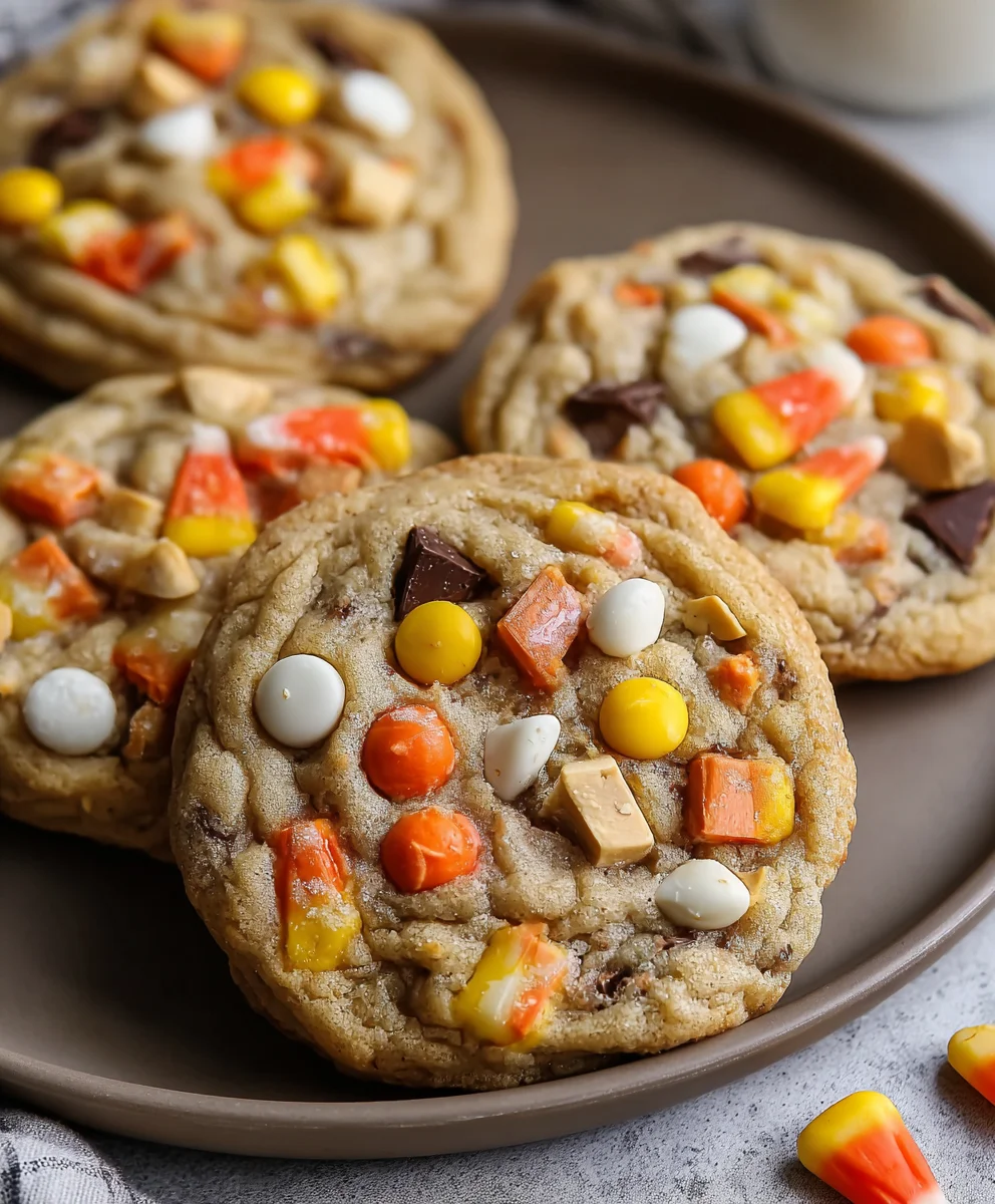 Candy Corn Trail Mix Cookies-Festive Fall Treat