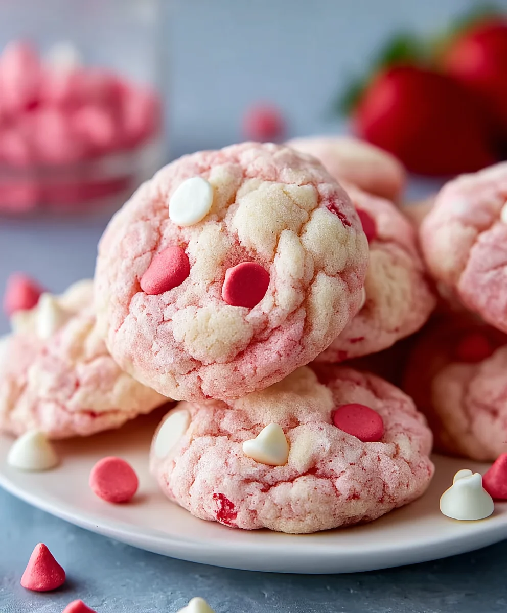 Easy Strawberry Cake Mix Cookies-Quick Dessert Recipe