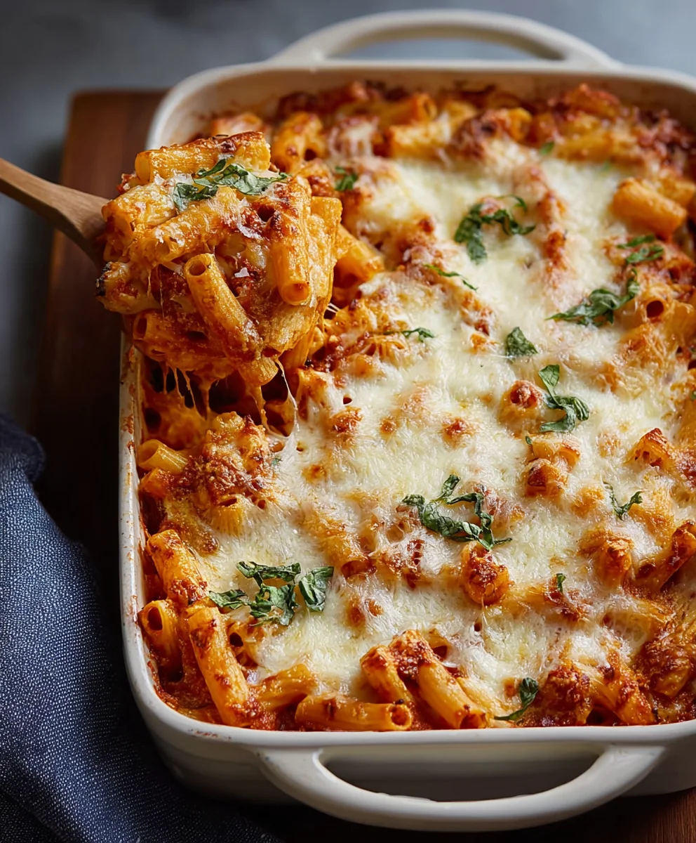 Three Cheese Baked Ziti - Easy Comfort Food Recipe