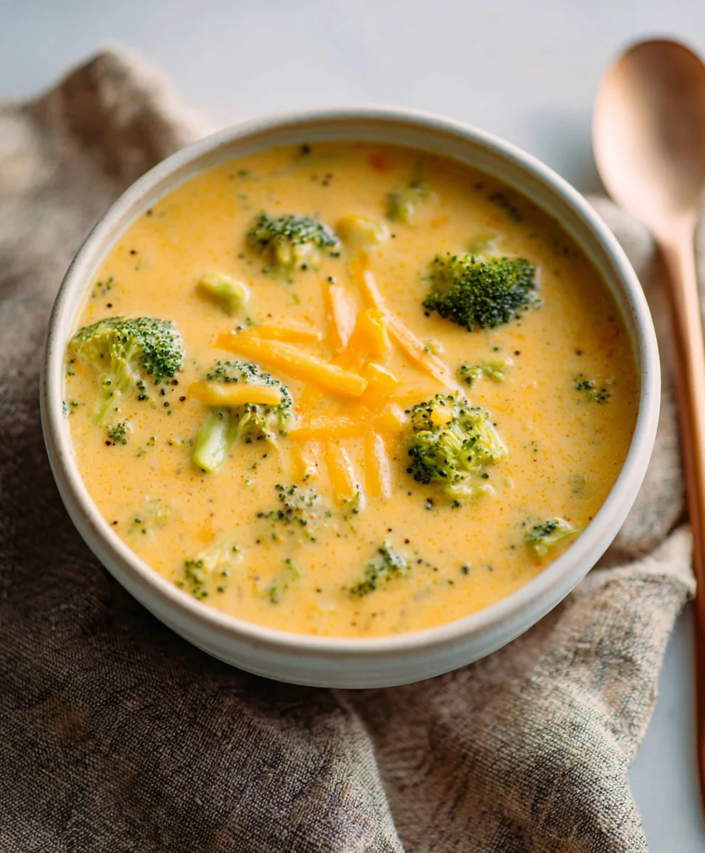 Creamy Cheddar Broccoli Soup-Comfort Food Made Easy