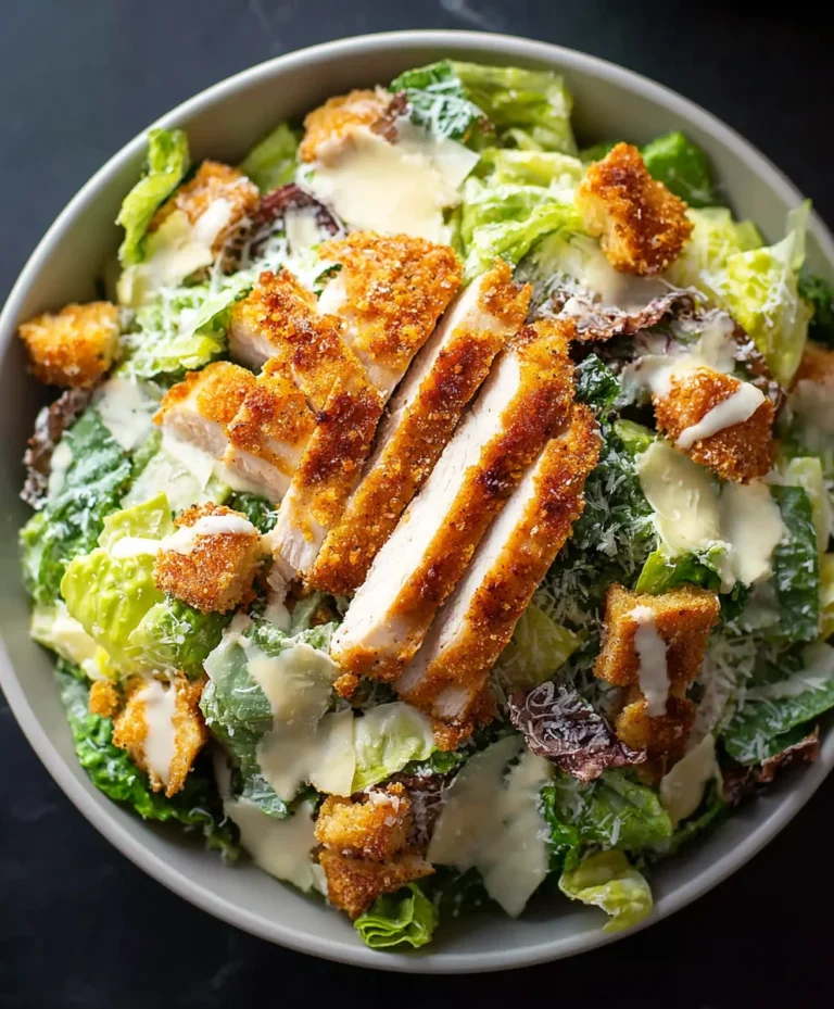 Crispy Chicken Caesar Salad Recipe- Easy & Delicious