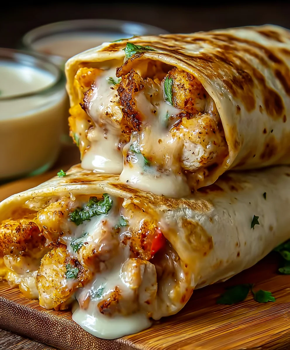 Cheesy Garlic Chicken Wraps - Quick Dinner Delight