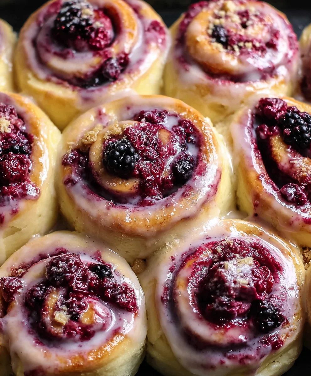 Blackberry Raspberry Sweet Rolls-Soft Gooey Delight