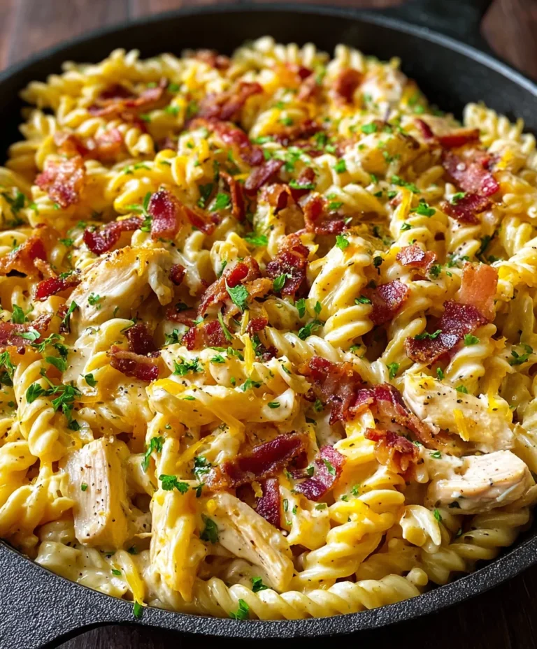 Creamy Ranch Beef Beef Bacon Chicken Pasta One-Pan