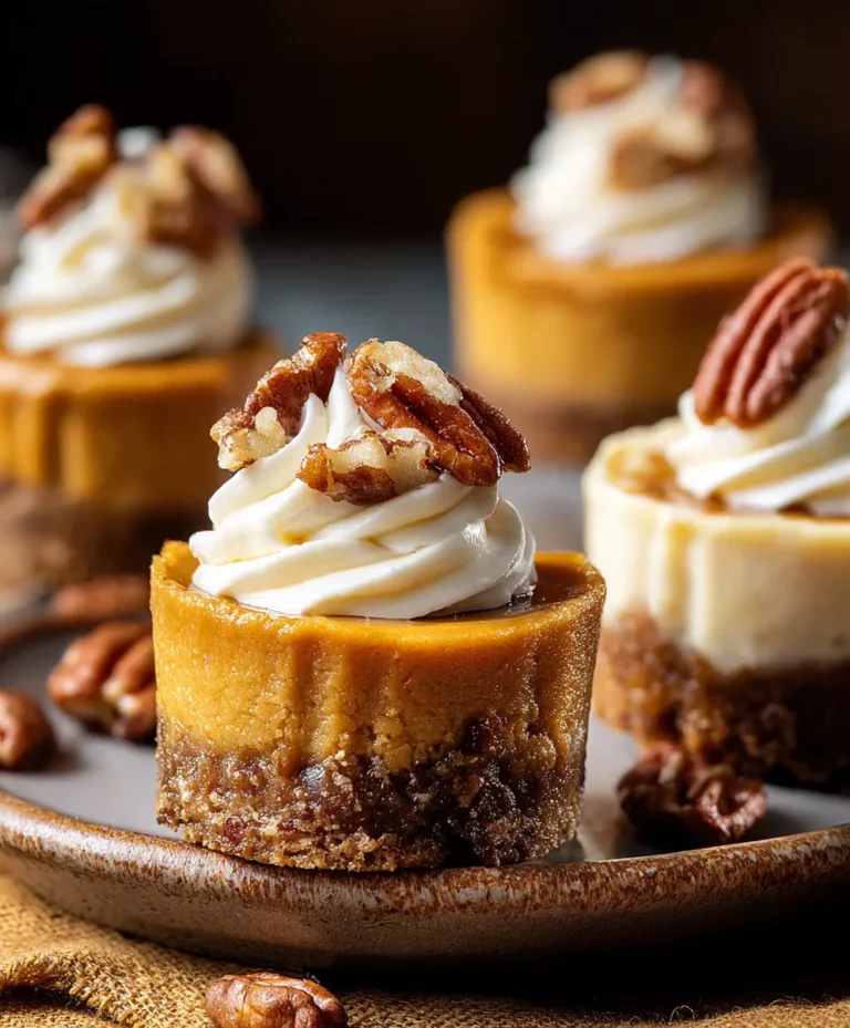Pumpkin Pecan Mini Cheesecakes-Fall Delight