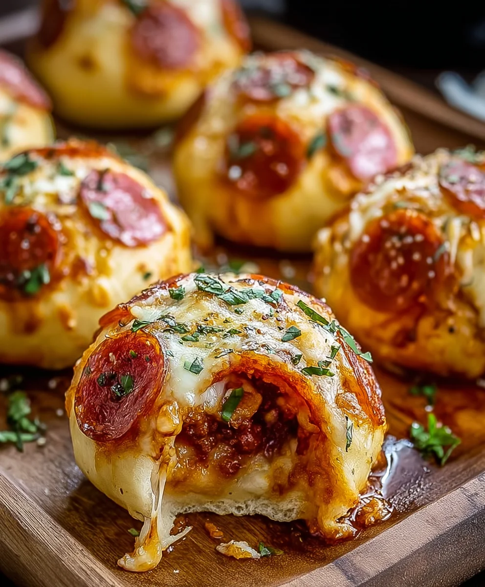 Cheesy Beef Beef Pepperoni Pizza Bombs Recipe