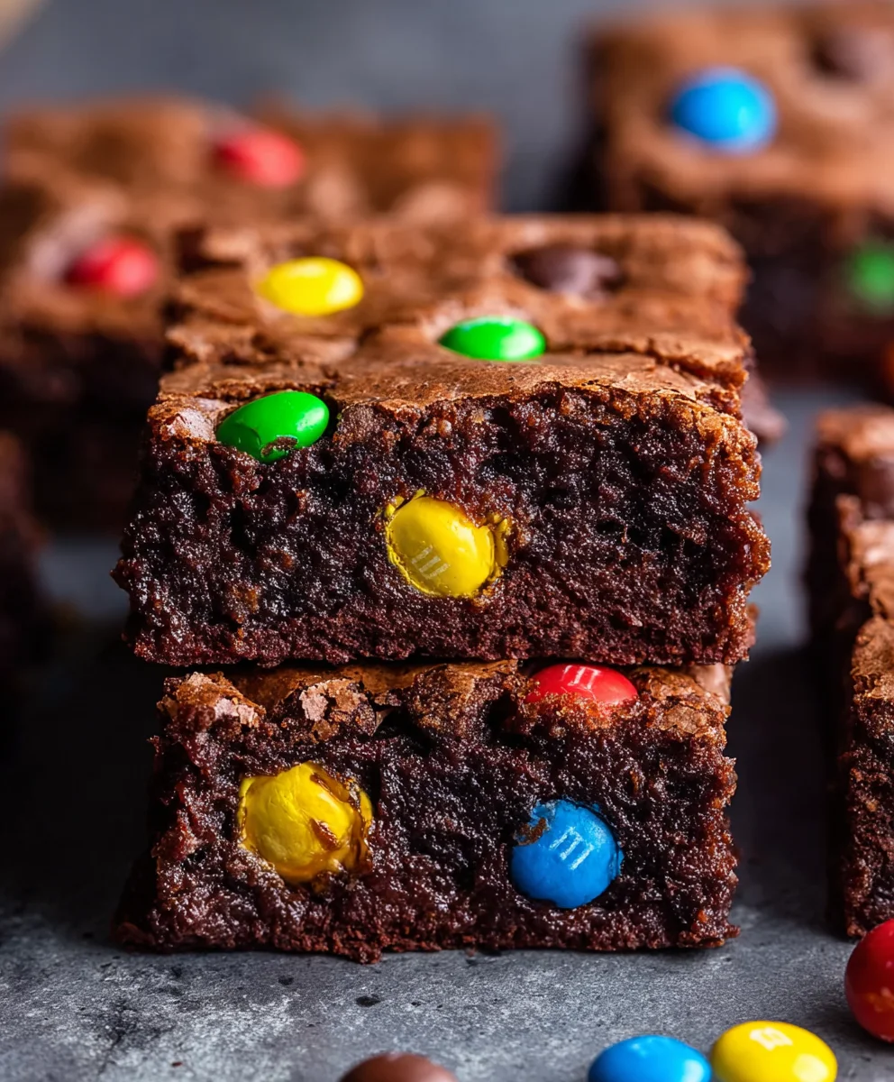 Easy Chocolate M&M Brownies - Quick Dessert Recipe