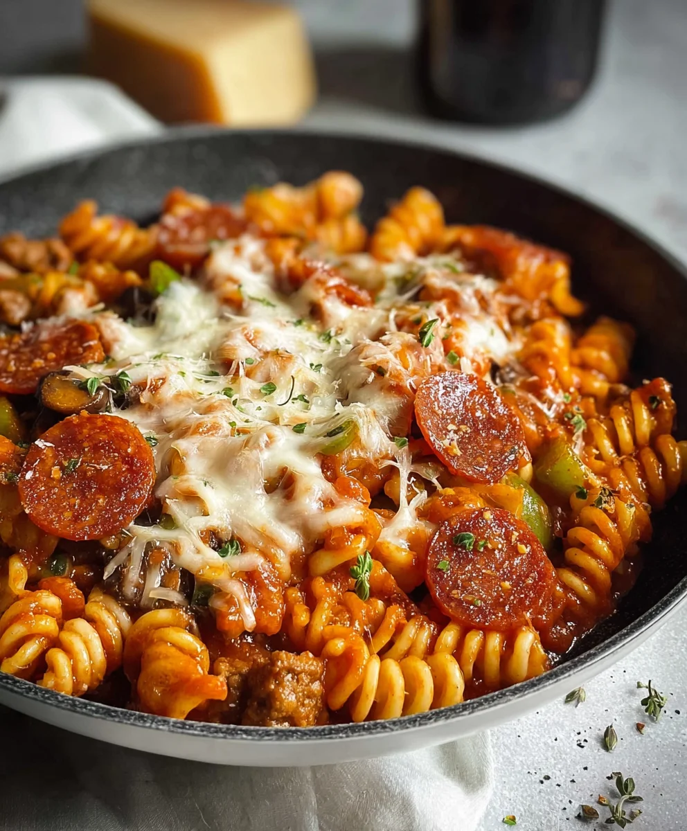 Easy One-Pot Pizza Pasta Recipe - Quick & Delicious Dinner