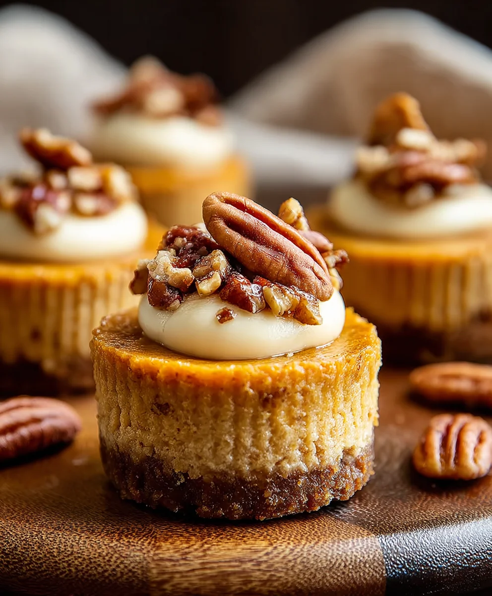 Pumpkin Pecan Mini Cheesecakes-Fall Delight