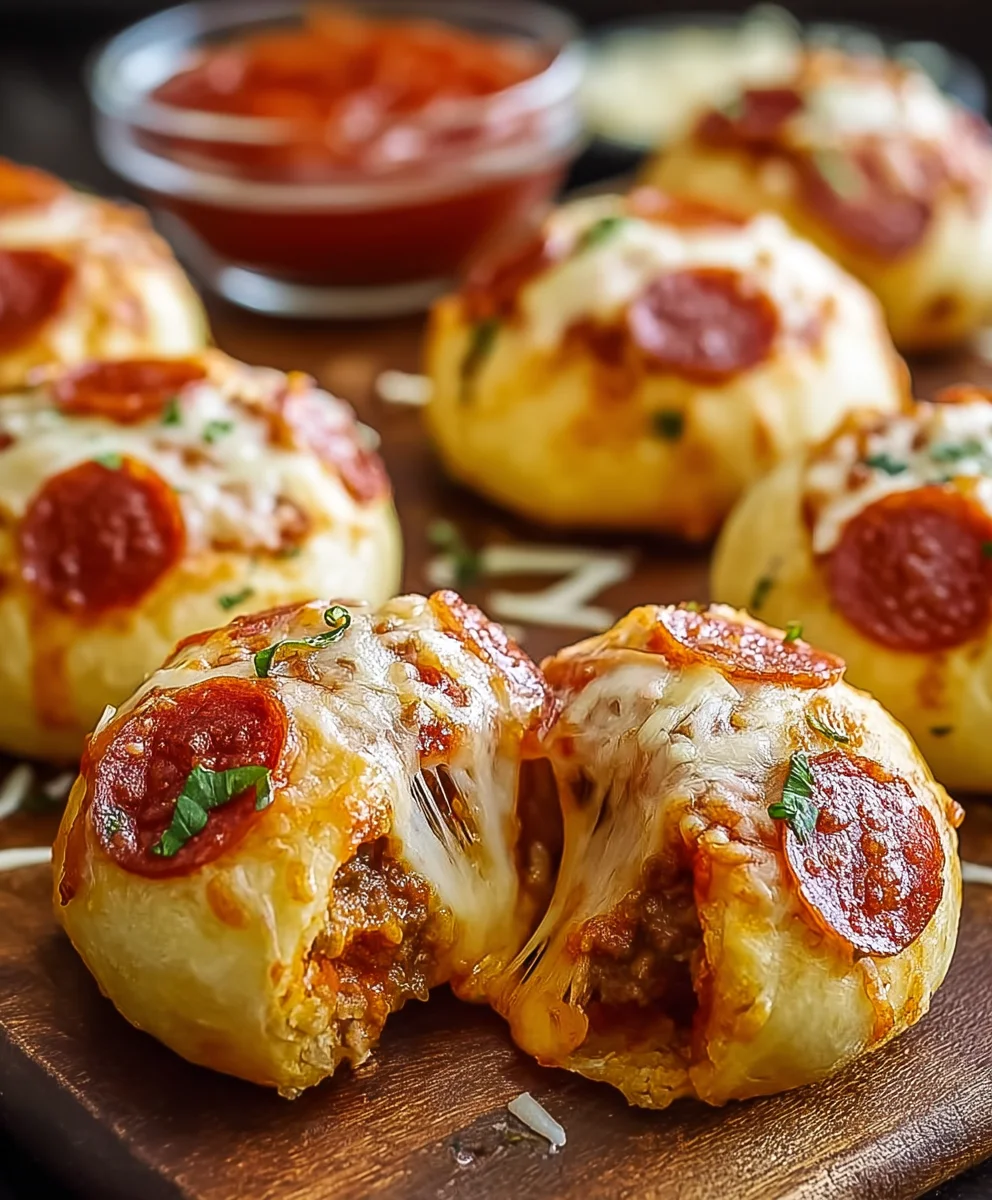 Cheesy Beef Beef Pepperoni Pizza Bombs Recipe