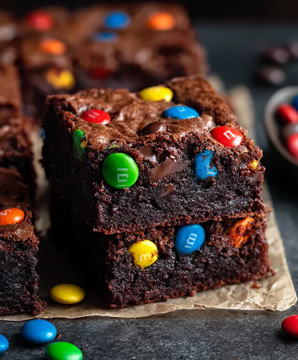 Easy Chocolate M&M Brownies - Quick Dessert Recipe