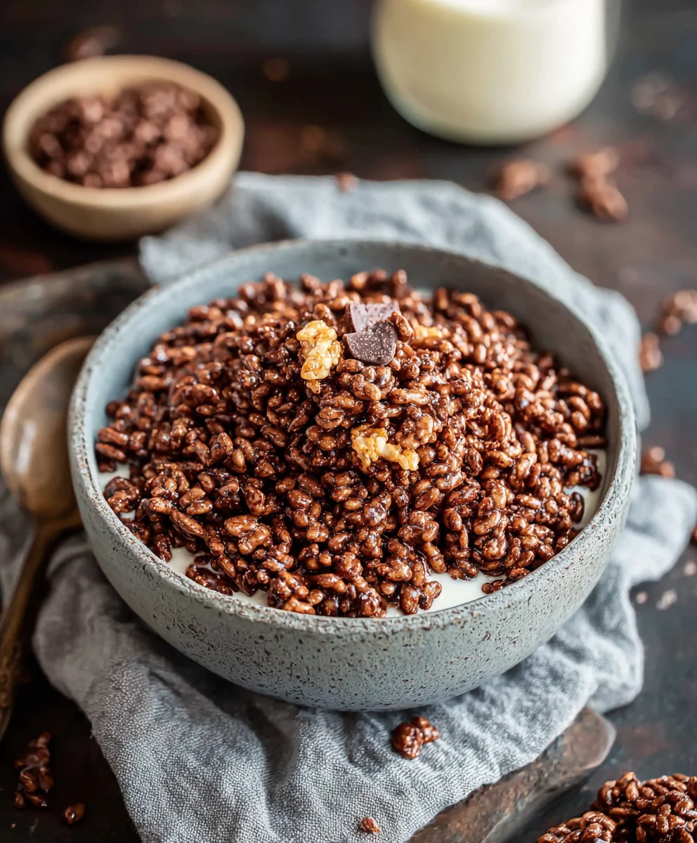 Healthy Crispy Chocolate Puffed Rice Cereal-Sweet Treat