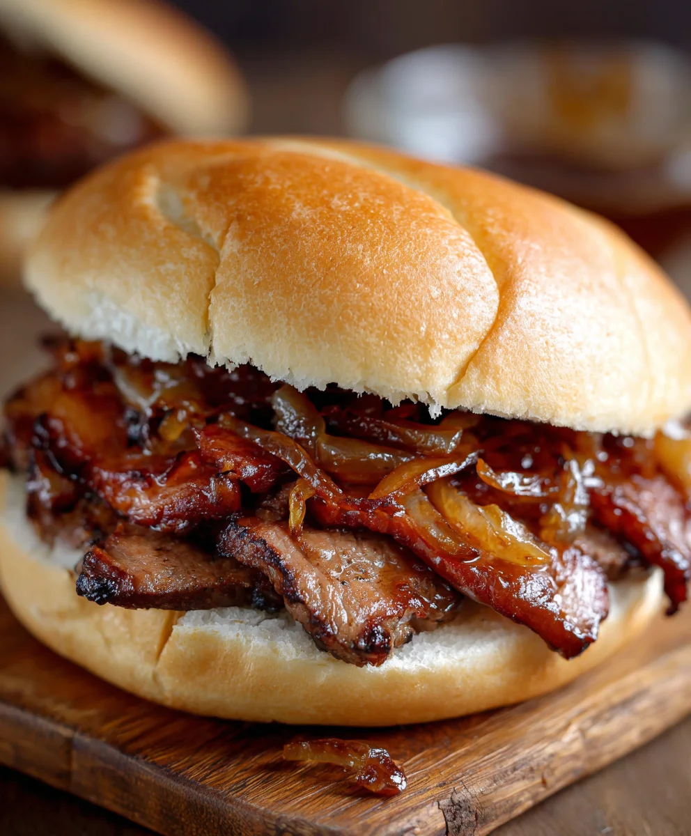 Best Beef Beef Bacon Sandwich Caramelized Onions Recipe
