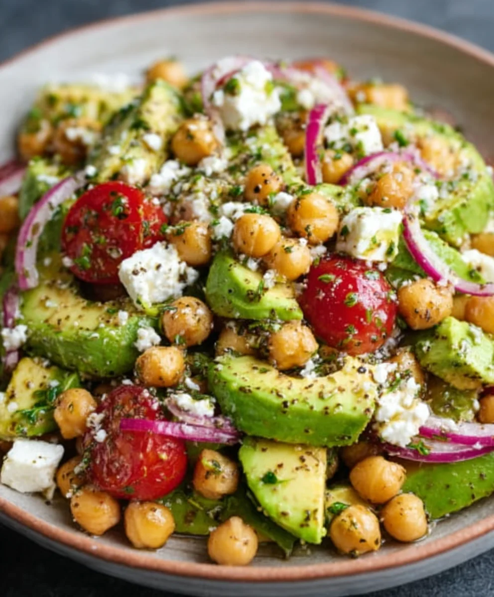 Chickpea Feta Avocado Salad - Easy & Delicious Recipe